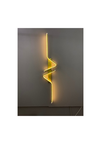 Yüksek Aydınlatmalı Z Model Gold Led Aplik Avize Modern, 3 Renk Aydınlatma