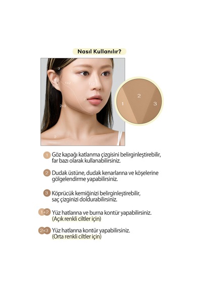 Doğal Görünüm Sunan 3 Lü Kontür Kiti Perıpera V Shading 001 Natural Brown Diğer