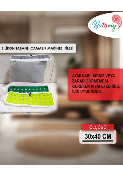 Silikon Tabanlı Çamaşır Makinesi Filesi Açık Yeşil