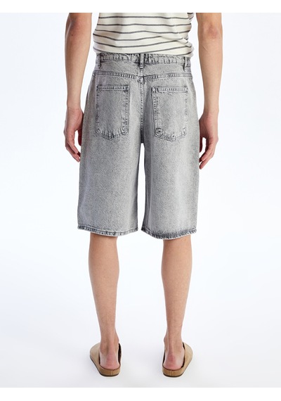 Lcw Jeans Gri Rahat Kalıp Erkek Jean Şortolon
