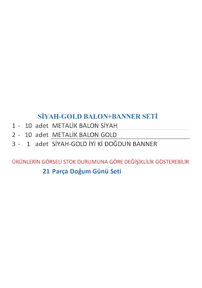 Siyah-gold Balon+banner Seti