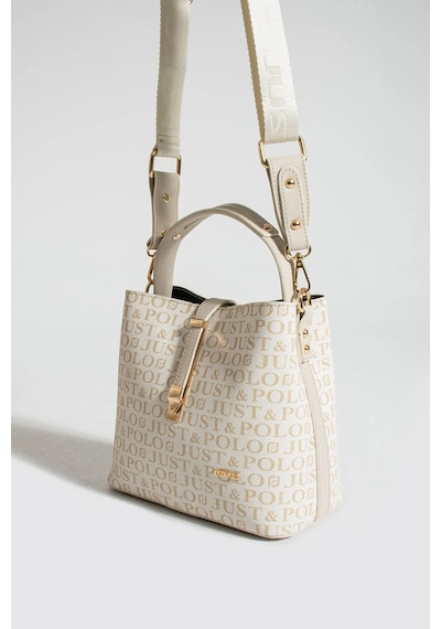 Just Polo Kadın Orta Boy Su Geçirmez Günlük Şık El Ve Omuz Çantası Ebat 23 X 18 Cm Shoulder Bag Krem