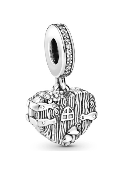 Nur Silver Tatlı Kalp Ev Gümüş Charm Nur-bl01226
