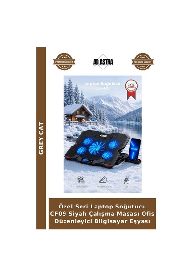 Özel Seri Laptop Soğutucu Cf09 Siyah Çalışma Masası Ofis Düzenleyici Bilgisayar Eşyası