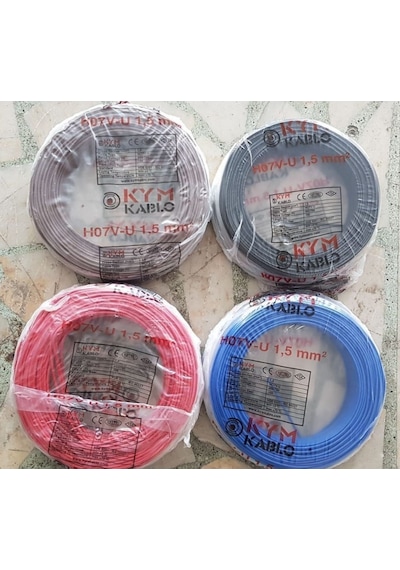 Kym Kablo 1.5 Nya Tam Bakır H07V-U Tse 100 Metre