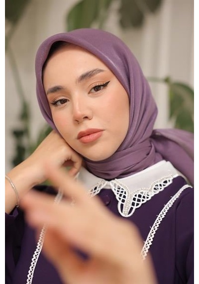 Abiye Eşarp Lila Çok Renkli