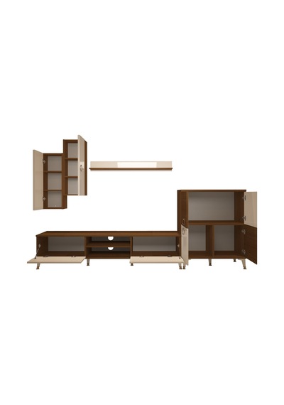 Decoraktiv Eko 6 Mdf Dvd Gold Tv Ünitesi Tv Sehpası Ceviz - Beyaz
