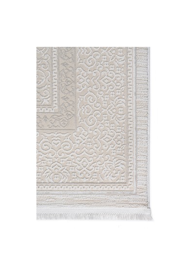 Badelya Home Krem 7105 Modern Desen Doğal Taban Saçaklı Salon Koridor Mutfak Çocuk Oturma Odası Halısı Yolluk 7105krem