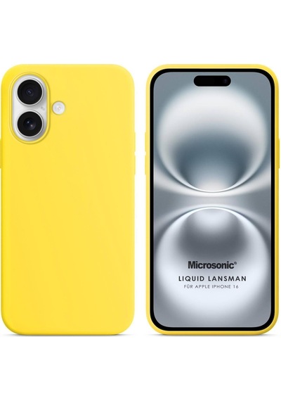 Microsonic Apple iPhone Uyumlu 17 Kılıf Liquid Lansman Silikon Sarı -