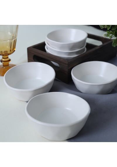 Keramika Mat Beyaz Kristal Çerezlik / Sosluk 12 Cm 6 Adet 022