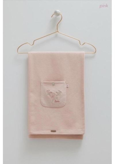 Soft Style Girl Kız Triko Görünümlü Penye Battaniye Pembe