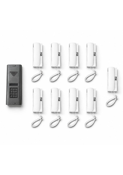 Dijital Şifreli Panel Ve Telefonlu Apartman Konuşma Sistemi 9 Daire Paket
