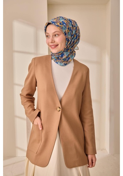 Silk Home Soft Eşarp 73092-08 Hardal, Bebe Mavi, Yanık Sarı, Çikolata Kahve
