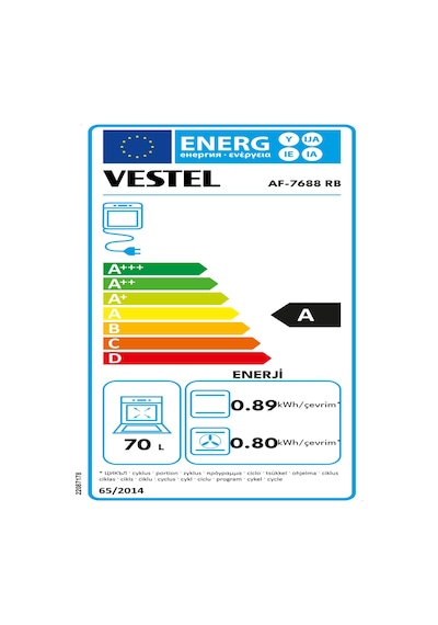 Vestel AF-7688 RB 70 L Rustik Ankastre Fırın