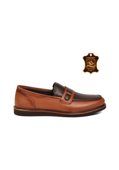 Voyager Erkek Taba Rahat Tabanlı Şık Hakiki Deri Casual Ayakkabı Loafer 5769 M