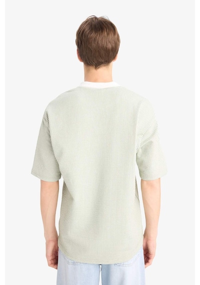 Defacto - Dokulu Boxy Fit Polo Tişört F8351AX25AU