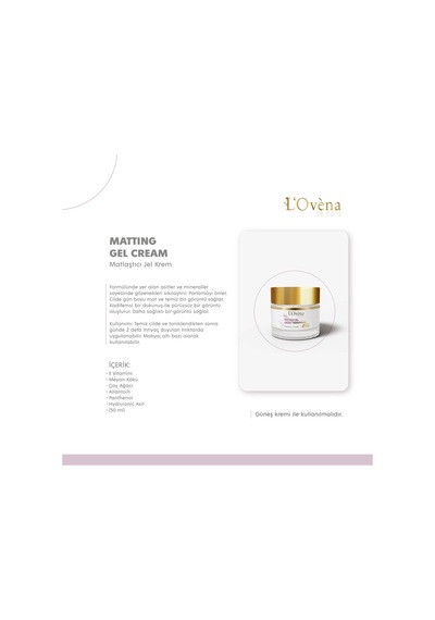 Lovena De Paris Matlaştırıcı Gel Cream 50 ML