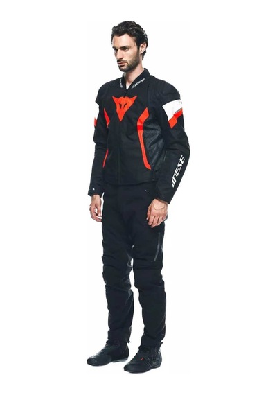 Dainese Daınese Ceket/avro 5 Tex Jacket Black/red-fluo/whıte