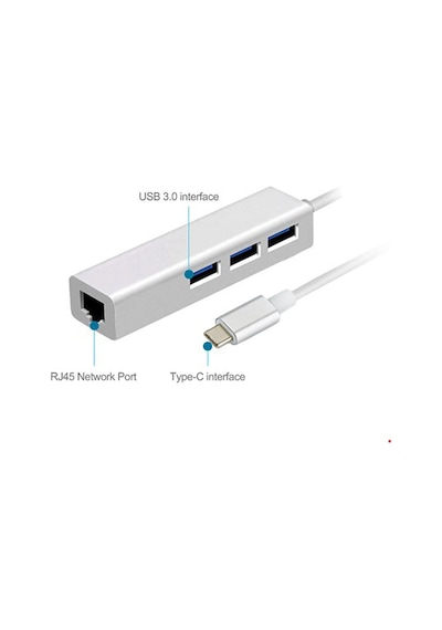 Type C To 3 Port Usb 3.0 Hub Çoklayıcı Ethernet Apple Uyumlu MacBook