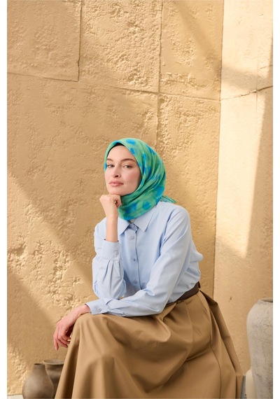 Silk Home Soft Eşarp 73098-10 Biskay Yeşili, Mavi, Açık Yeşil