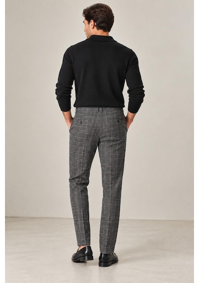 Alexandergardi Dokulu Slim Fit Kumaş Pantolon Koyu Gri