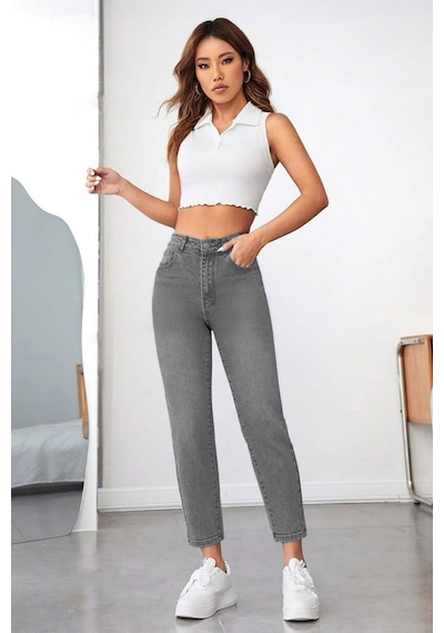 Cedy Denim Kadın Yüksek Bel Soho Boyfriend Jean C599 Karmelanj