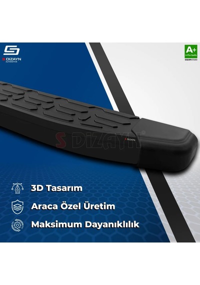 S-dizayn Jeep Compass 3 Evo Siyah Yan Basamak 193 Cm 2025 Üzeri A+ Kalite