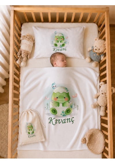 Pia Baby İsme Özel Hastane Çıkışı %100 Pamuk Erkek Bebek Organik Baskılı Tulum Set Keseli Hediyelik 2067tybk3x Krem