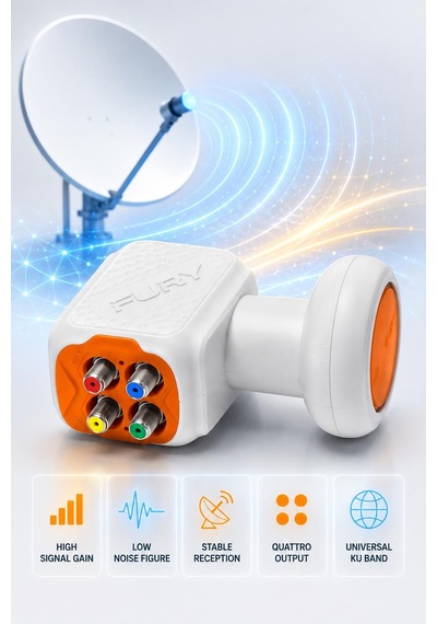 Fury Sp-300 Quattro Santral Lnb Full Hd 4k Universal Ku Band Uydu Lnb