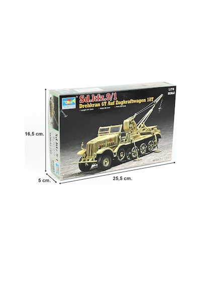 Trumpeter 07251 1/72 Ölçek, Yarı Paletli Döner Vinç 6t ,18t Sd.kfz.9/1 , Plastik Model Kiti-55669
