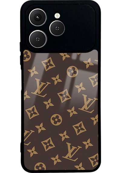 Tecno Spark 40 Kahverengi Lv Tasarımlı Glossy Telefon Kılıfı Çok Renkli