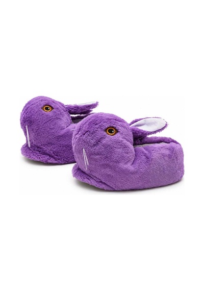 Modafocus Sevimli Tavşan Figürlü Peluş Kadın Ev Pandufu - Pembe Pembe