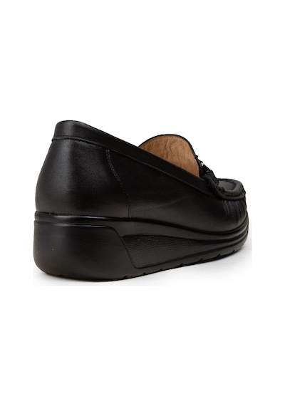 Deery Kadın Hakiki Deri Siyah Dolgu Topuk Loafer - N1742zsyhc01