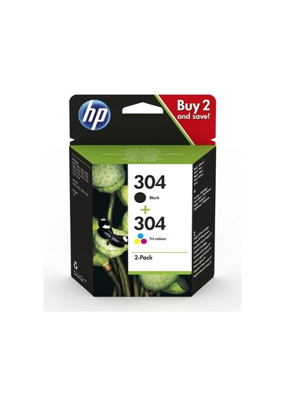 Hp 304 Mürekkep Kartuş Siyah / Üç Renkli 2'li Paket 3jb05ae