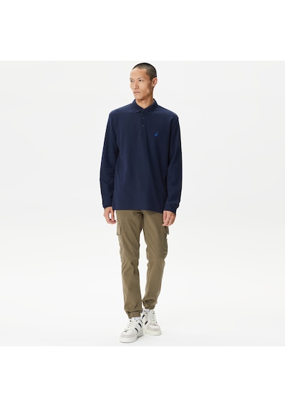Nautica Erkek Lacivert Classic Fit Uzun Kollu Polo Düz K37351t Lacivert