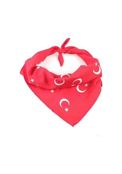 Herşey Nota Kırmızı Ay Yıldız Türk Bayrağı Fular - Bandana - 23 N Çok Renkli