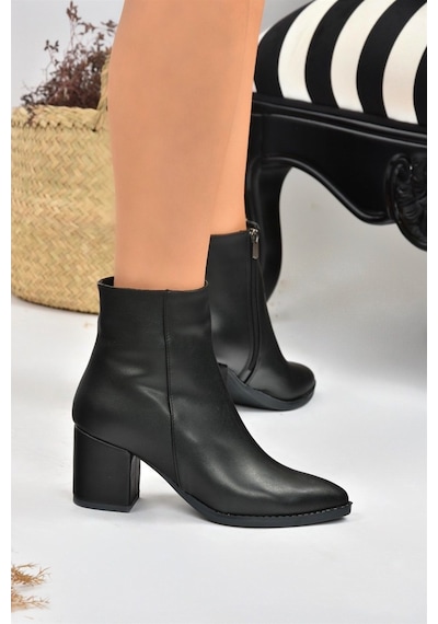 Fox Shoes Siyah Kalın Topuklu Kadın Bot L251089309 Fox Shoes Siyah Kalın Topuklu Kadın Bot L251089309