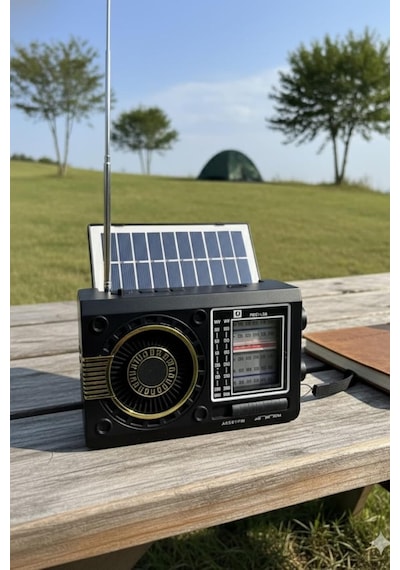 Fenerli Mini Fm Radyo Şarjlı Taşınabilir Solar Radıo Bluetooth Hoparlör Sd Kart Usb Girişli Speaker