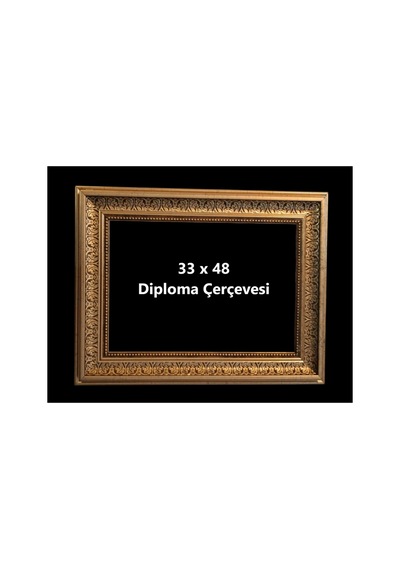 Diploma Çerçevesi 33 X 48 Gerçek Cam Gold