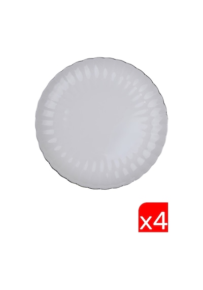 Kütahya Porselen Bone Luz Platin Fileli Pasta Tabağı 21cm 4 Lü Krem