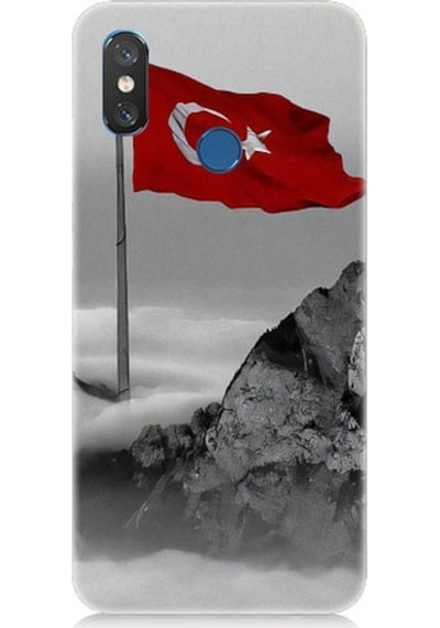 Xiaomi Mi 8s Uyumlu Bayrak Ve Dağ Desenli Silikon Kılıf