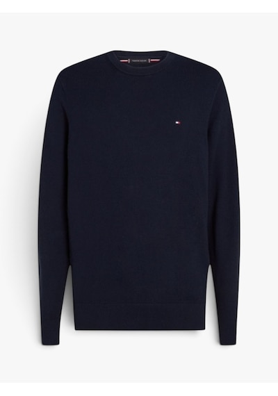 Tommy Hilfiger Pıma Org Ctn Cashmere Crew Neck Erkek Mavi Kazak - Mw0mw28046