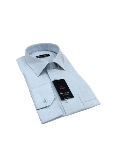 Dicotto Gri Armür Desenli Rahat Kesim Uzun Kol Erkek Gömlek Tek Cepli Klasik Regular Fit 001