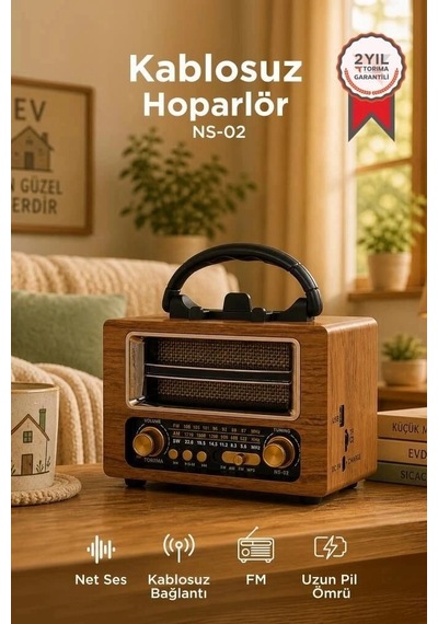 Özel Üretim Torima Bluetooth Hoparlör Nostaljik Radyo Speaker Ns02 Ahşap Teknoloji Dinleme Obje