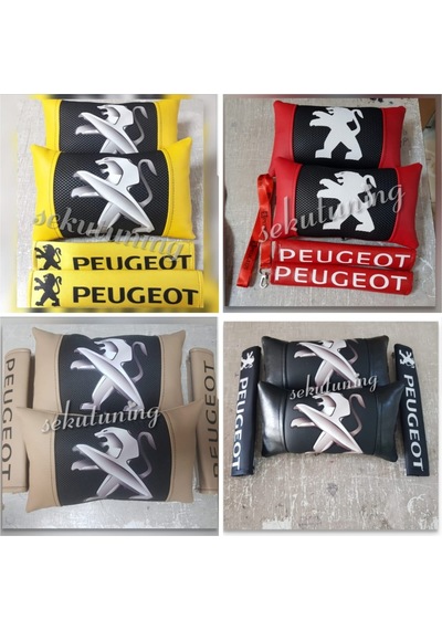 Peugeot Lüks Deri Oto Boyun Yastığı,Kemerlik Ve Ayna Ipi Hediyesi