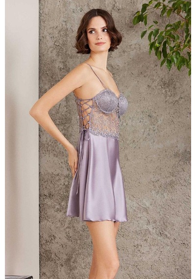 Pierre Cardin 6005 Kadın Saten Dantelli 6'lı Set-royal ROYAL