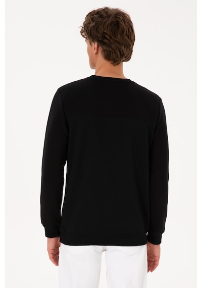 U.S. Polo Assn. Erkek Bisiklet Yaka Regular Fit Siyah İnce Sweatshirt 50315455-VR046