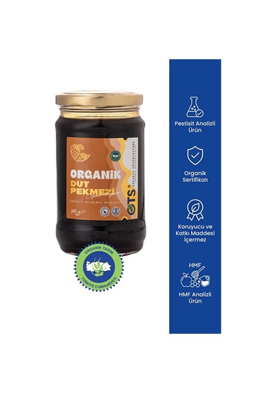 Ots Organik Dut Pekmezi 380 gr (Organik Sertifikalı, Pestisit Analizli)