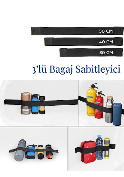 3lü Set Bagaj Düzenleyici Organizer Araç Araba Ve Oto Sabitleyici Şerit Set 3lüset