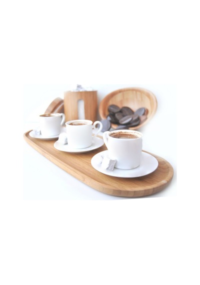 Bambum Latte Dikdörtgen Tepsi Büyük